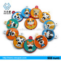 3D embossed design silicone pet tag with metal base